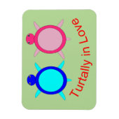 Niedlich Turtle Couple Magnet (Vertikal)