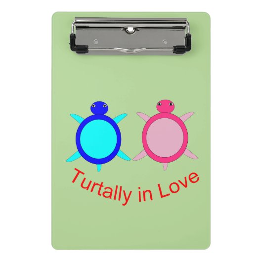 Niedlich Turtle Couple Mini Klemmbrett (Vorderseite)
