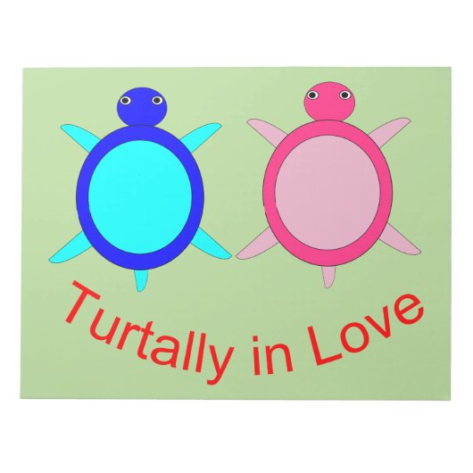 Niedlich Turtle Couple Notizblock (Vorderseite)