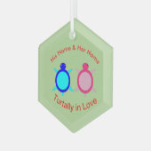 Niedlich Turtle Couple Ornament Aus Glas (Vorderseite Links)