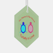 Niedlich Turtle Couple Ornament Aus Glas (Vorderseite Rechts)
