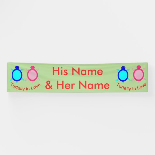 Niedlich Turtle Couple Personalisiert Banner (Horizontal)