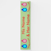 Niedlich Turtle Couple Personalisiert Banner (Vertikal)