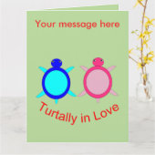 Niedlich Turtle Couple Personalisiert Karte (Gelbe Blume)