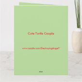Niedlich Turtle Couple Personalisiert Karte (Rückseite)
