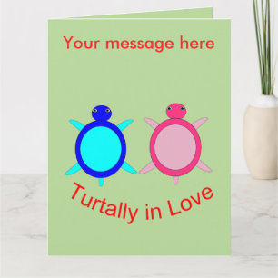 Niedlich Turtle Couple Personalisiert Karte