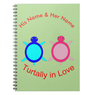 Niedlich Turtle Couple Personalisiert Notizblock