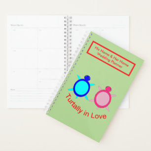 Niedlich Turtle Couple Personalisiert Planer