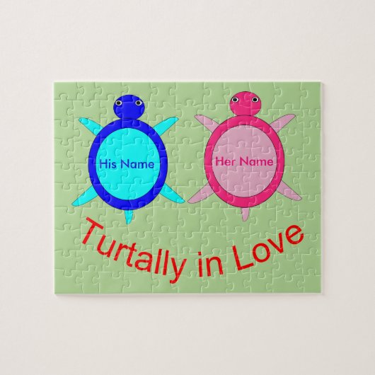 Niedlich Turtle Couple Personalisiert Puzzle (Horizontal)