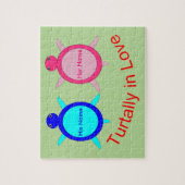 Niedlich Turtle Couple Personalisiert Puzzle (Vertikal)