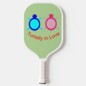 Niedlich Turtle Couple Pickleball Schläger (Rückseite)