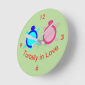 Niedlich Turtle Couple Runde Wanduhr (Winkel)