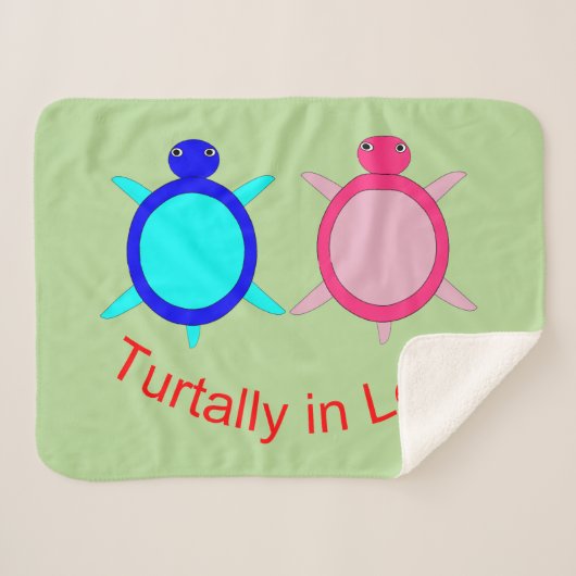 Niedlich Turtle Couple Sherpadecke (Vorderseite (Horizontal))