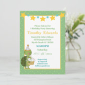 Niedlich Turtle Cupcake Candle Geburtstag Einladung (Stehend Vorderseite)