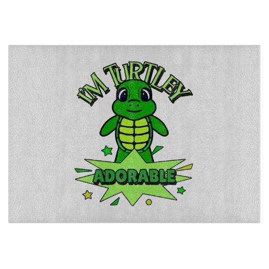 Niedlich Turtle Funny Zitat Turtley Adorable Schneidebrett (Vorderseite)