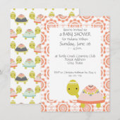 Niedlich Turtle Girl's Baby Shower Einladungen (Vorne/Hinten)