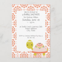 Niedlich Turtle Girl's Baby Shower Einladungen