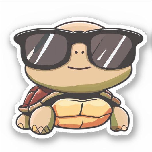 Niedlich Turtle Halloween 2023 Sonnenbrille Kostüm Aufkleber (Vorderseite)