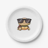 Niedlich Turtle Halloween 2023 Sonnenbrille Kostüm Pappteller (Vorderseite)