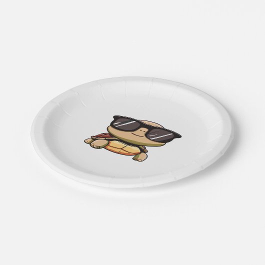 Niedlich Turtle Halloween 2023 Sonnenbrille Kostüm Pappteller (Schrägansicht)