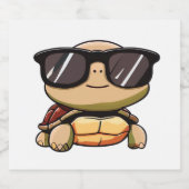 Niedlich Turtle Halloween 2023 Sonnenbrille Kostüm Schaumweinetikett (Einzelnes Label)