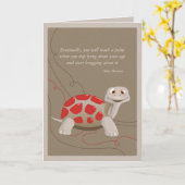 Niedlich Turtle Happy Birthday Card Karte (Gelbe Blume)