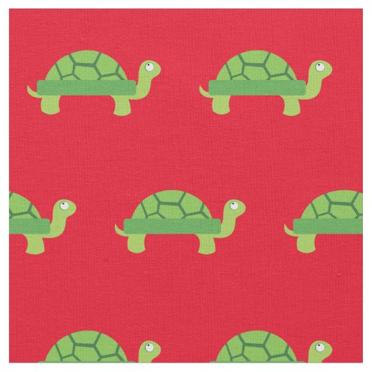Niedlich Turtle Kid Baby Kinderzimmer Red Tortoise Stoff (Nahaufnahme)