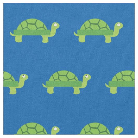 Niedlich Turtle Kind Kinderzimmer Blue Tortoise Stoff (Nahaufnahme)
