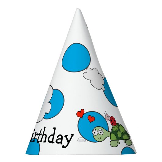 Niedlich Turtle Ladybug Polka Dot Birthday Party H Partyhütchen (Rechts)