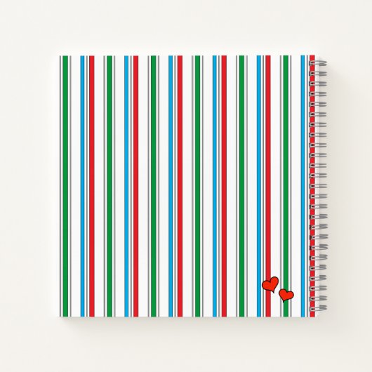 Niedlich Turtle Ladybug Stripe Spiral Notebook Notizblock (Rückseite)
