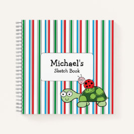 Niedlich Turtle Ladybug Stripe Spiral Notebook Notizblock