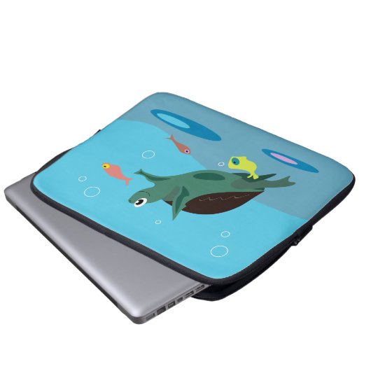 Niedlich Turtle Laptopschutzhülle (Vorne Knopf)