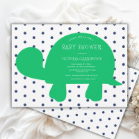 Niedlich Turtle Navy Blue Punkte Kinderdusche