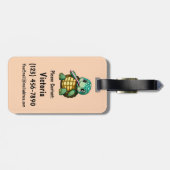 Niedlich Turtle Personalisierte Tasche Gepäckanhänger (Rückseite horizontal)