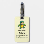 Niedlich Turtle Personalisierte Tasche Gepäckanhänger (Rückseite vertikal)