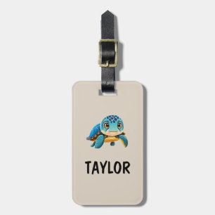 Niedlich Turtle Personalisierte Tasche Gepäckanhänger