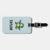 Niedlich Turtle Personalisierte Tasche Gepäckanhänger (Vorderseite horizontal)