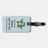 Niedlich Turtle Personalisierte Tasche Gepäckanhänger (Rückseite horizontal)