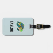 Niedlich Turtle Personalisierte Tasche Gepäckanhänger (Vorderseite horizontal)