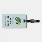 Niedlich Turtle Personalisierte Tasche Gepäckanhänger (Rückseite horizontal)