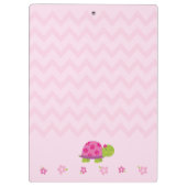 Niedlich Turtle Pink Personalisierte Zwischenablag Klemmbrett (Rückseite)