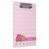 Niedlich Turtle Pink Personalisierte Zwischenablag Klemmbrett (Rechts)