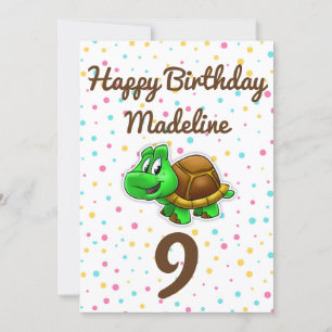 Niedlich Turtle Polka Dot Geburtstagkarte Karte