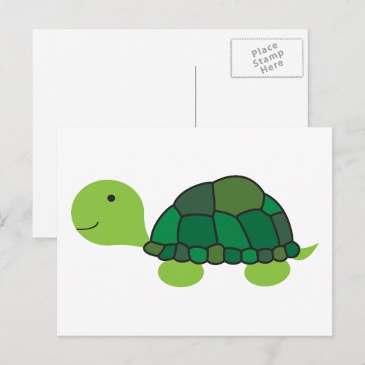 Niedlich Turtle Postkarte (Vorne/Hinten)