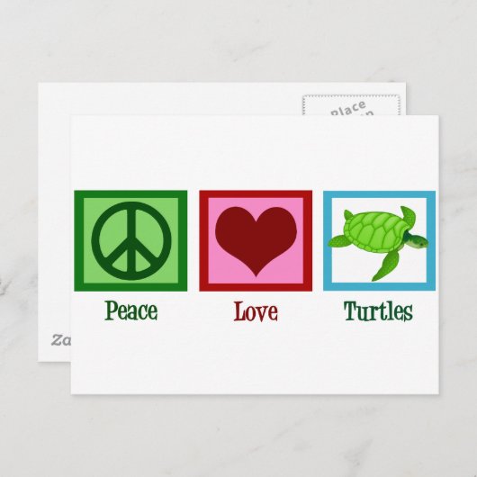 Niedlich Turtle Postkarte (Vorne/Hinten)