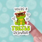 Niedlich Turtle Pub Funny Rockstar Kleines Unterne Aufkleber