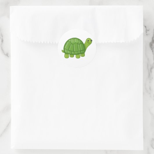 Niedlich Turtle Runder Aufkleber (Tasche)
