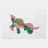 Niedlich Turtle Runner in PInk Küchentuch (Horizontal)