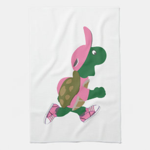 Niedlich Turtle Runner in PInk Küchentuch