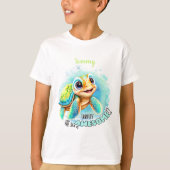 Niedlich Turtle Summer Name Boy T-Shirt (Vorderseite)